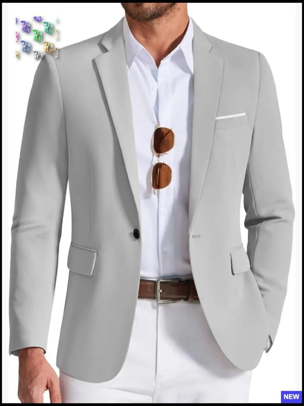 Lightweight One Button Sport Coat Classic Fit Casual Blazer Polyester Spandex